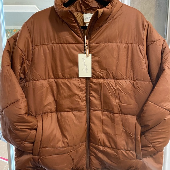 Universal Thread Burnt orange puffer jacket - Picture 3 of 4